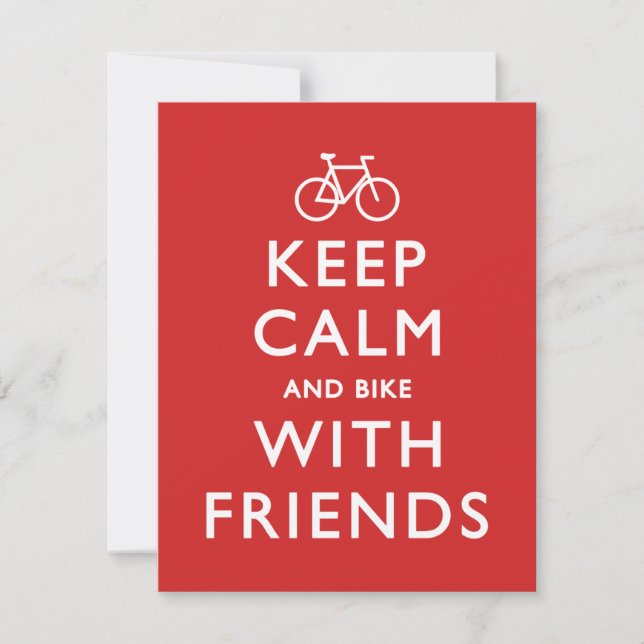 Mantener la calma y la bicicleta con los amigos (Anverso)