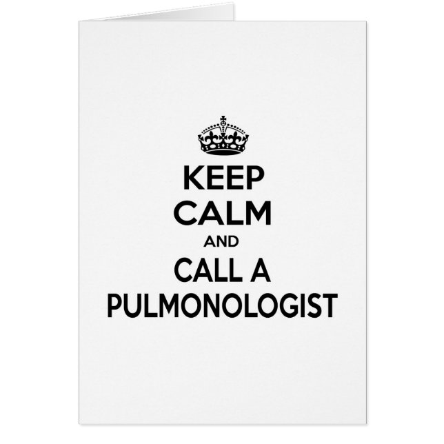 Mantener la calma y llamar a un pulmonólogo (Frente)