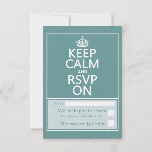 Mantener la calma y RSVP (Anverso)