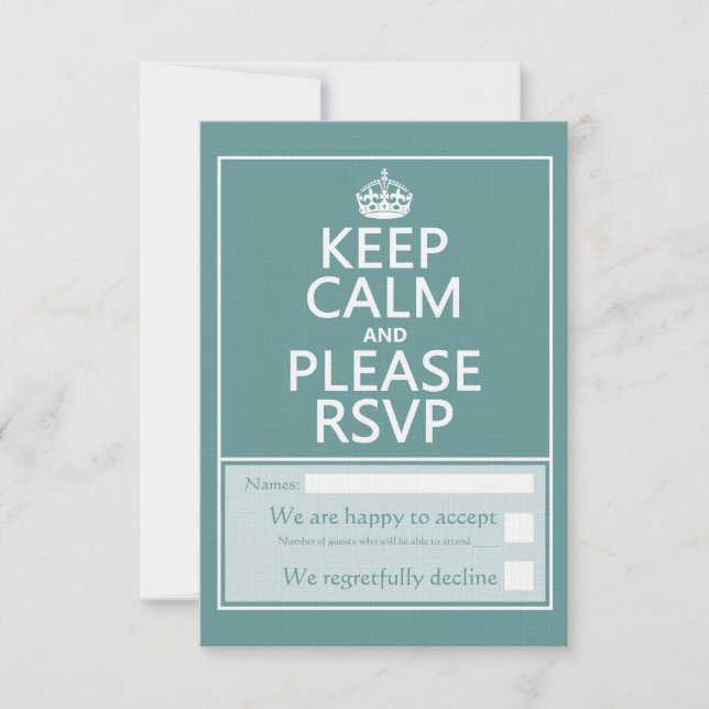 Mantener la calma y RSVP (Anverso)