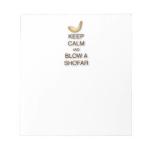 Mantener la calma y soplar un Bloc de notas Shofar