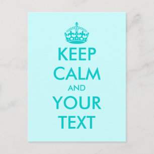 Mantener la calma y tus postales de texto   Azul t