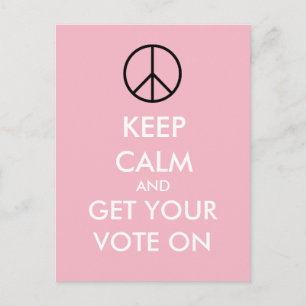 Mantener la calma y votar Personalizados postales 