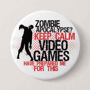 Mantener tranquilo el botón Zombie Apocalypse Funn