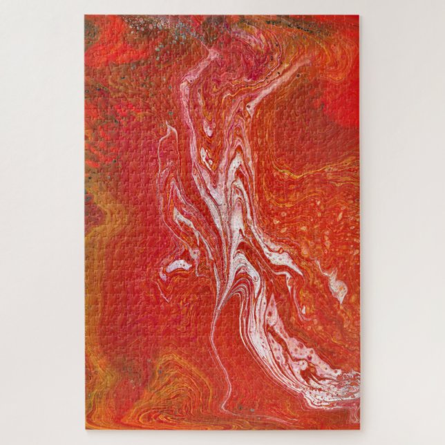 Mantener un rompecabezas rojo vibrante (Vertical)