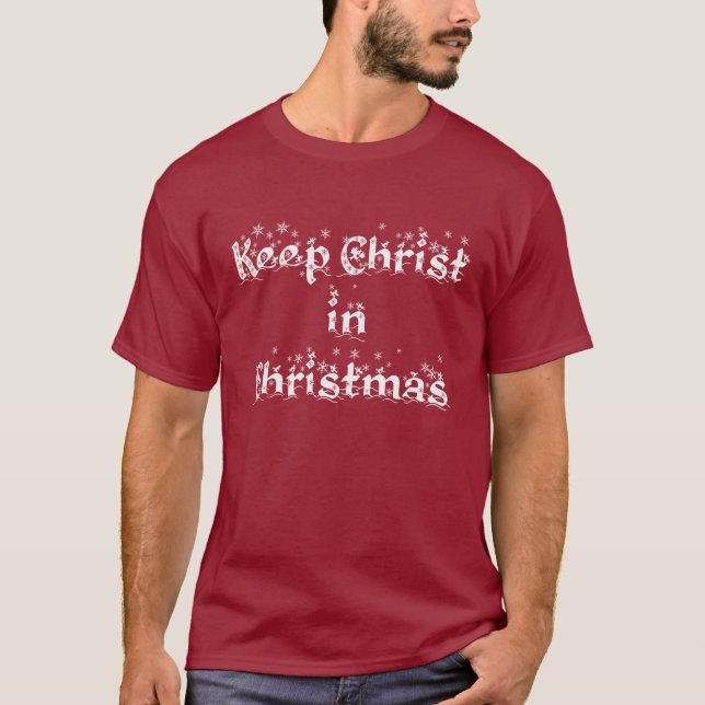 MANTENGA A CRISTO camiseta del NAVIDAD (Anverso)