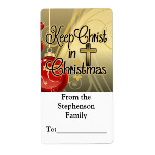 Mantenga a Cristo navidad, etiqueta cristiana del