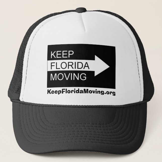 Mantenga el gorra móvil de la Florida negro y (Anverso)