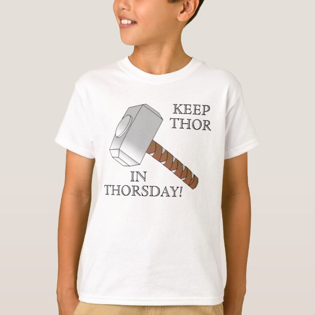 ¡Mantenga el Thor Thorsday! La camisa del niño (Anverso)