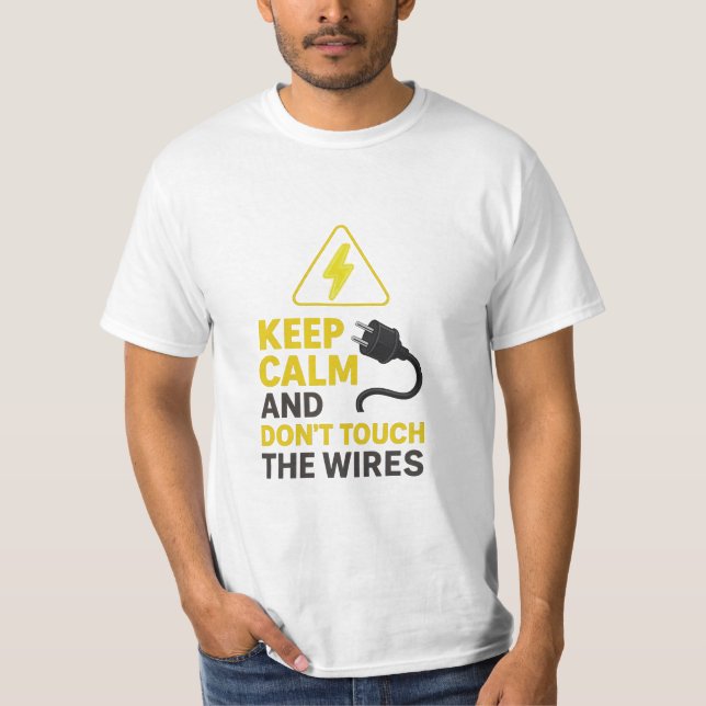 Mantenga la calma No toque la camiseta con cables (Anverso)