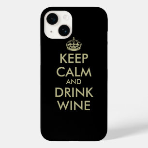 Mantenga la calma y beba vino iPhone 14 funda