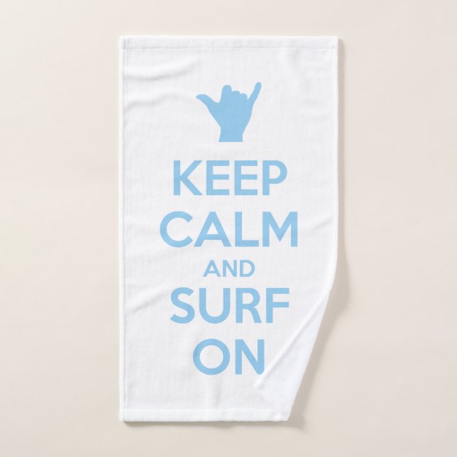 Mantenga la calma y el surf en (Toalla de mano)