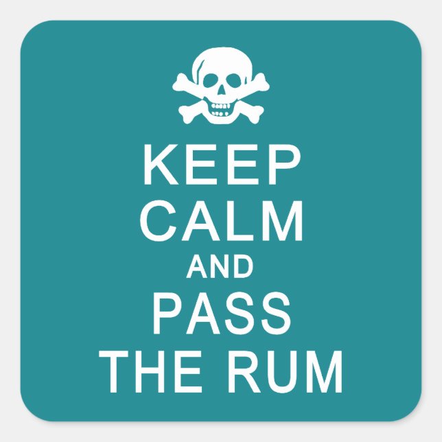 Mantenga la calma y pase a los pegatinas de Rum (Anverso)