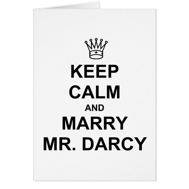 Mantenga tranquilo y case a Sr. Darcy - texto (Frente)