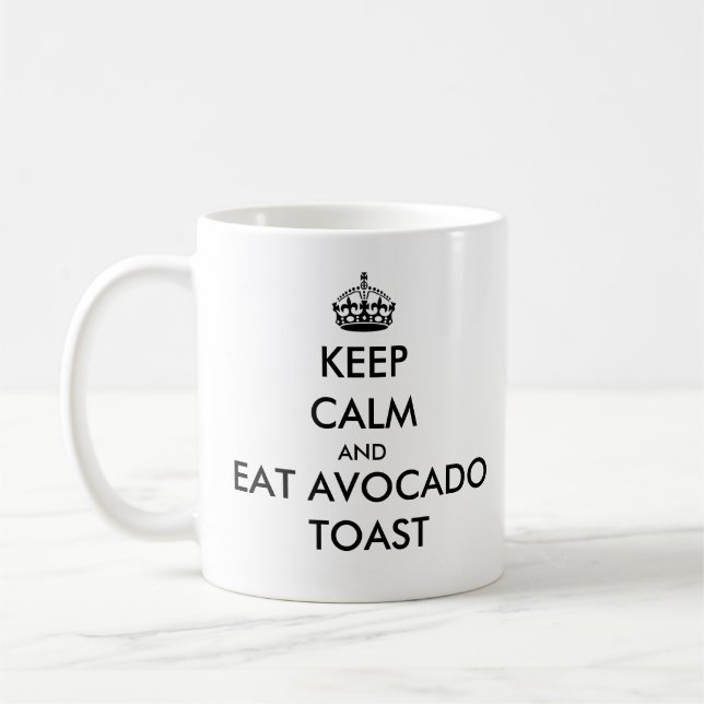 Mantenga tranquilo y coma la taza de la tostada (Izquierda)