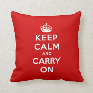 Mantenga tranquilo y continúe la almohada - rojo