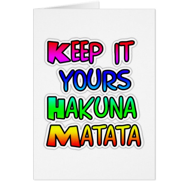 MANTÉNGALO SUS Regalos Hakuna Matata (Frente)