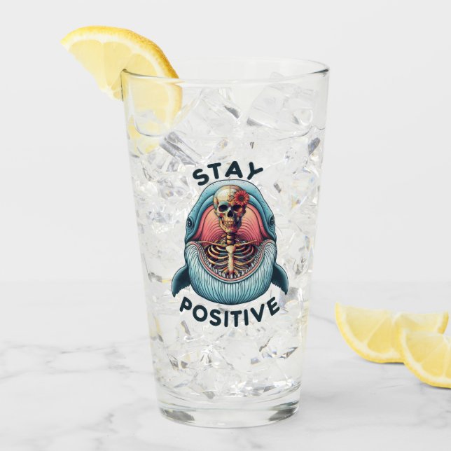 Manténgase positivo - Skeleton y ballena (Anverso (hielo))