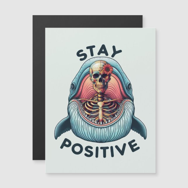 Manténgase positivo - Skeleton y ballena (Anverso/Reverso)