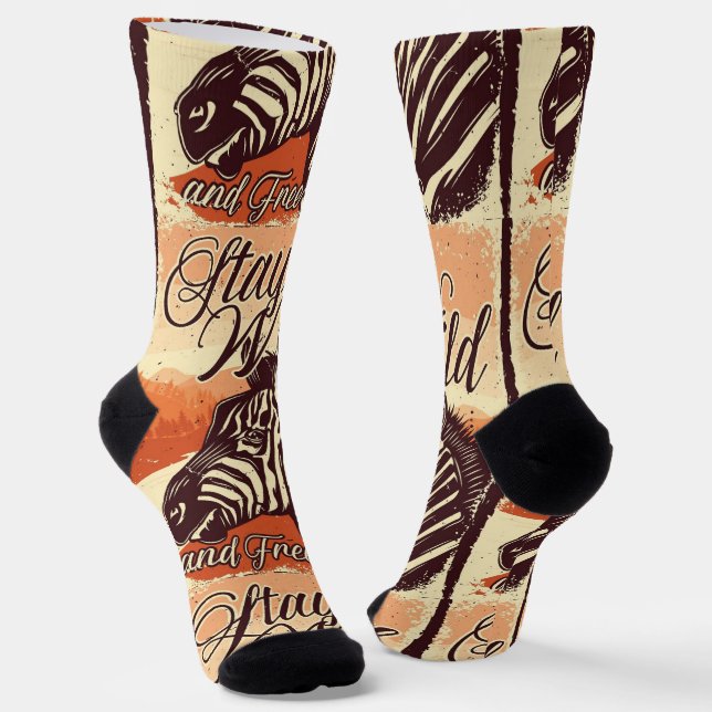 Manténgase Salvaje Y Libre Calcetines (Angular)