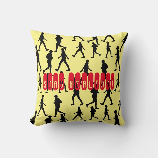 ¡Manténgase Sano! Almohada Cojín para Correr y Hac (Anverso)