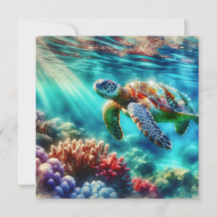 Manteniéndose en contacto   Tortuga marina nadando