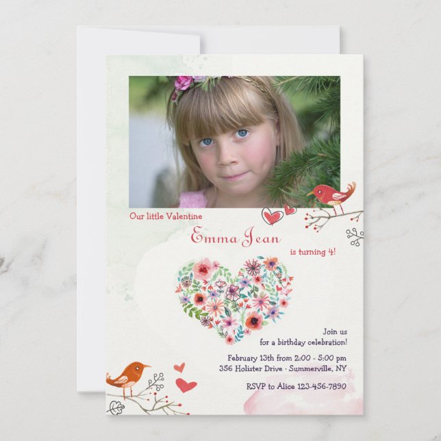 Mantenme En Su Invitación Fotográfica De Corazón (Anverso)