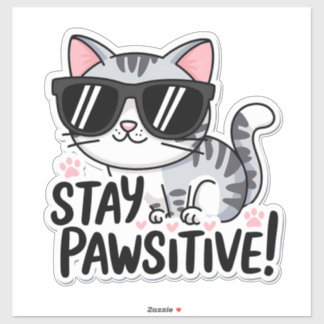 ¡Mantente Dispuesto! Pegatina de gato lindo - Dive