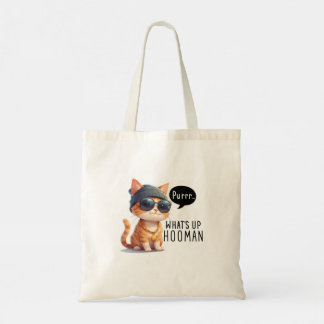 Mantente humilde tema del gato Bolsa de té casual