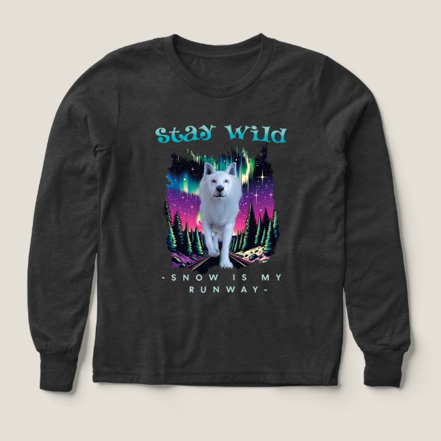 Mantente salvaje lobo ártico (Diseño frontal)