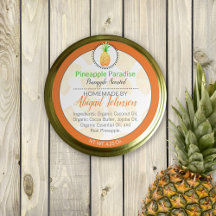 Mantequilla casera de piña o etiqueta de gelatina