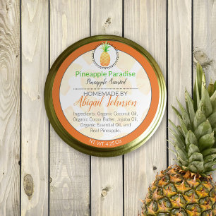 Mantequilla casera de piña o etiqueta de gelatina