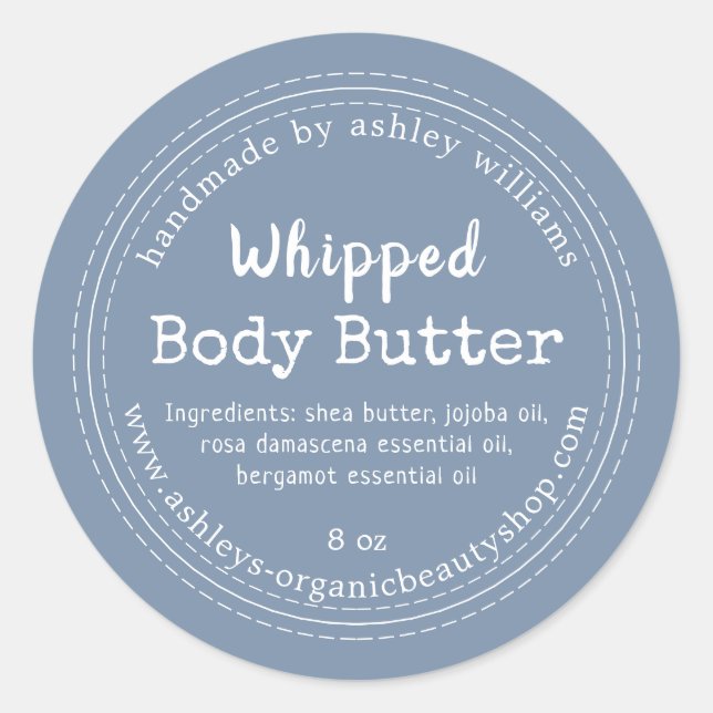 Mantequilla Corporal Hecha a Mano Etiqueta de Tarr (Anverso)
