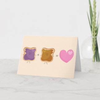 Mantequilla de cacahuete y tarjeta de amor Jelly