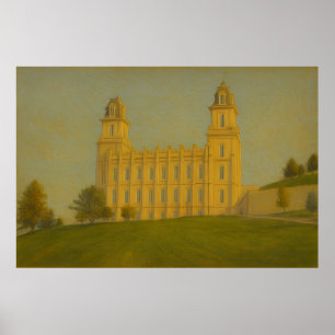 Manti Utah Temple Painting™ Poster de arte de pare
