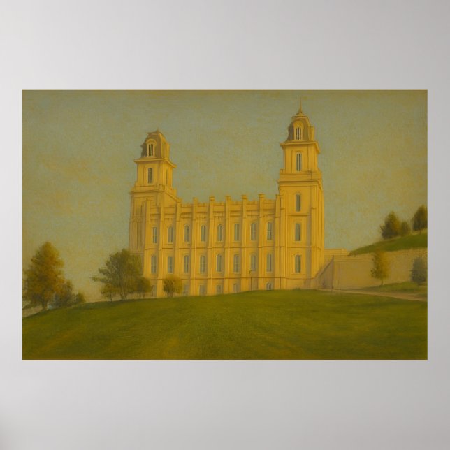 Manti Utah Temple Painting™ Poster de arte de pare (Frente)