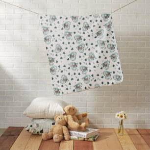 Mantita Para Bebé Amor Animal Koala. blanco, gris, verde