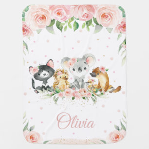 Mantita Para Bebé Animales australianos curados Rubor Floral suave r