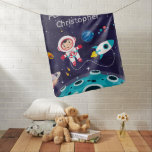 Mantita Para Bebé Astronaut child on the moon, monogrammed name<br><div class="desc">Astronaut child on the moon,  monogrammed name baby blanket</div>
