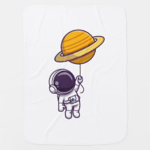 Astronauta lindo con globo planetario