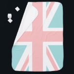 Mantita Para Bebé Bandera de la bandera de la unión rosa de la menta<br><div class="desc">Diseño de Union Jack colorido.</div>