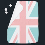 Mantita Para Bebé Bandera de la bandera de la unión rosa de la menta<br><div class="desc">Diseño de Union Jack colorido.</div>