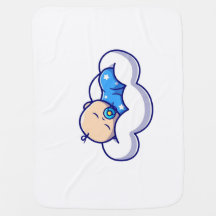 Bebé lindo durmiendo en la nube