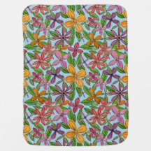 Big Happy Flowers Baby Blanket