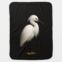 Mantita Para Bebé Black 4 Luxe blanket with Snowy Egret