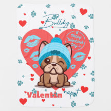 Bulldog Valentin napot | Frenchie | Kék Sapka