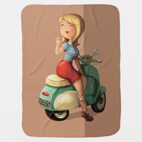 Mantita Para Bebe Chica Scooter Zazzle Es Mantita Para Bebe Chica Scooter Zazzle Es