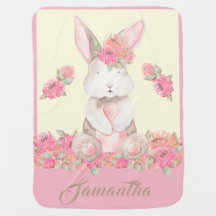 Cute Bunny Floral Boho Pink personalizado