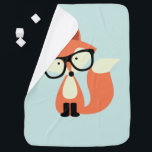 Mantita Para Bebé Cute Hipster Red Fox<br><div class="desc">Adorable ilustracion de un zorro rojo lindo con un par de gafas de gran tamaño.</div>