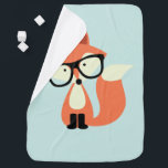 Mantita Para Bebé Cute Hipster Red Fox<br><div class="desc">Adorable ilustracion de un zorro rojo lindo con un par de gafas de gran tamaño.</div>